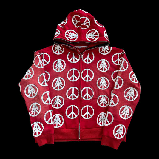 AMARI STAPLE PEACE FULL ZIP IN RED